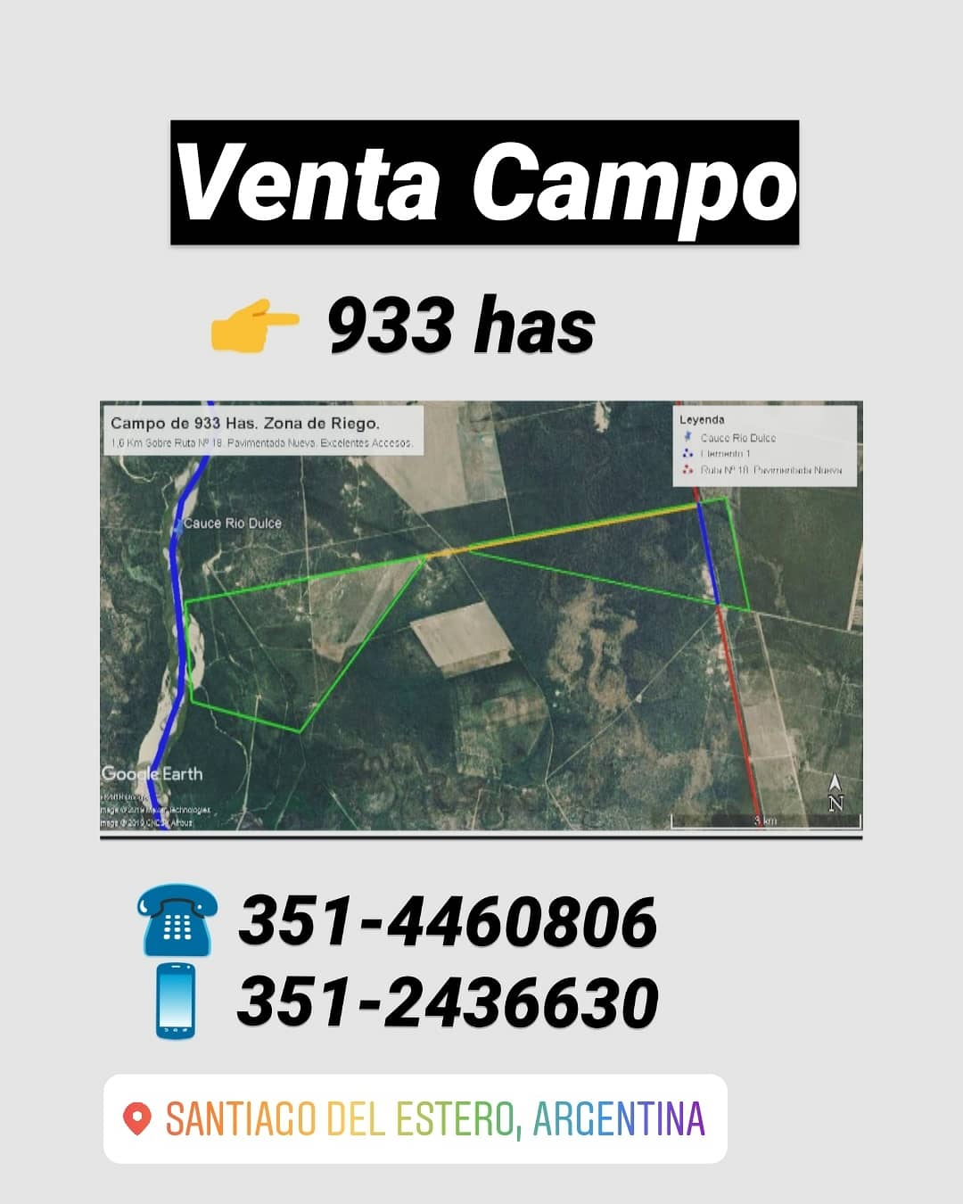 Venta CAMPO agrícola - Ganadero en Santiago del Estero - Imagen 1