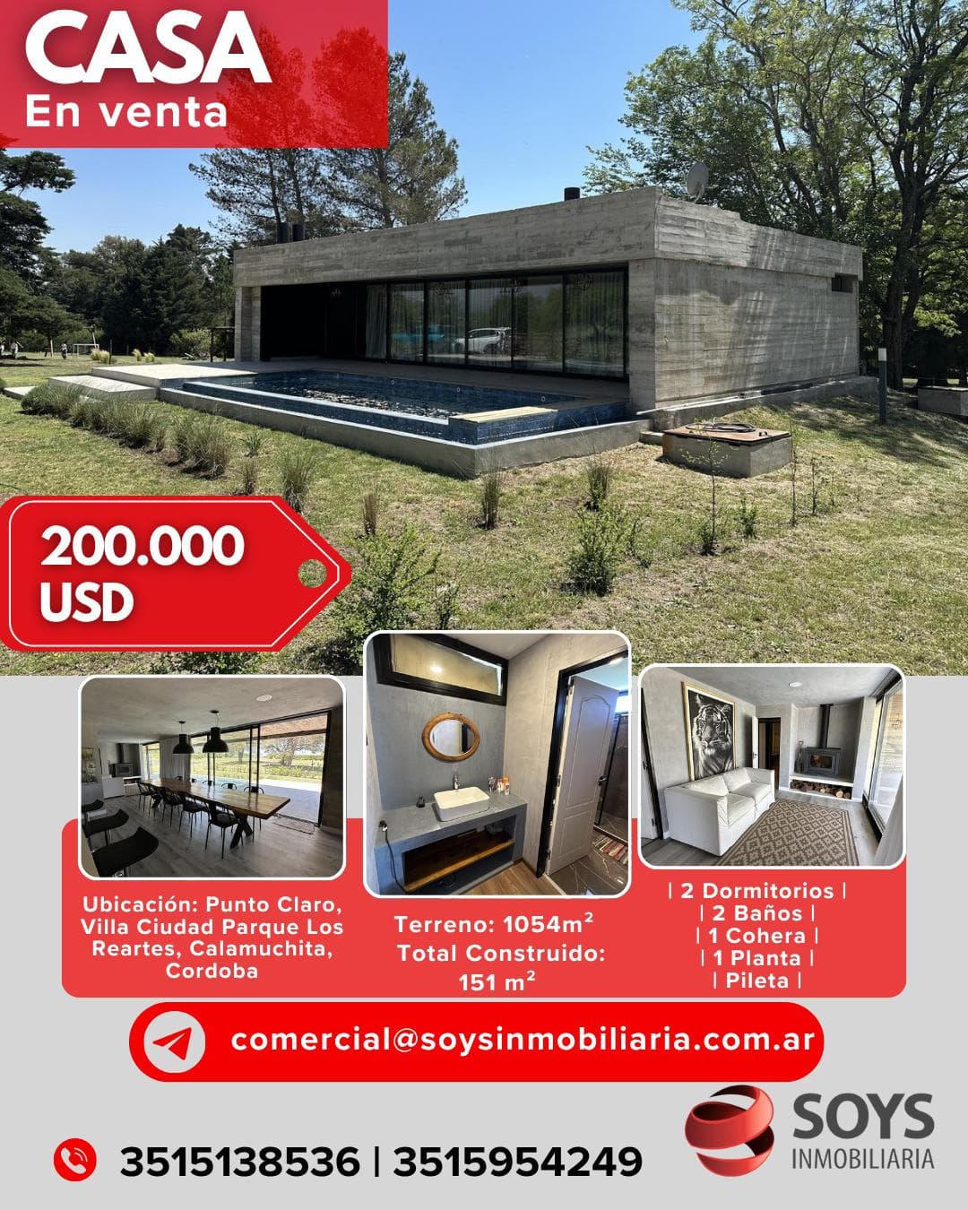 MODERNA CASA EN VENTA  PUNTO CLARO, VILLA CIUDAD PARQUE (CALAMUCHITA, CÓRDOBA) - Imagen 1