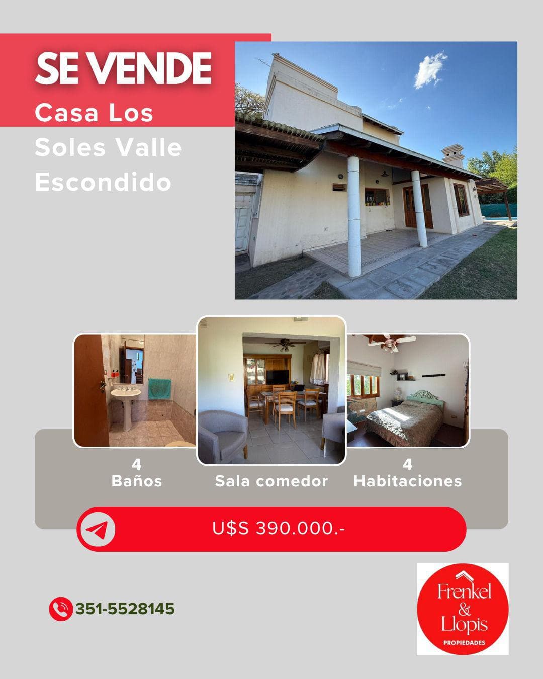 CASA EN VENTA  BARRIO LOS SOLES, VALLE ESCONDIDO - Imagen 1