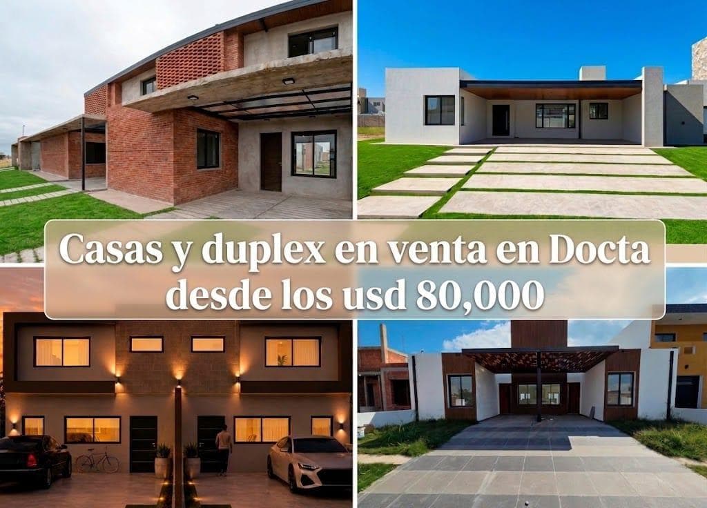 DÚPLEX Y CASAS EN VENTA EN DOCTA DESDE USD 80.000 MALAGUEÑO